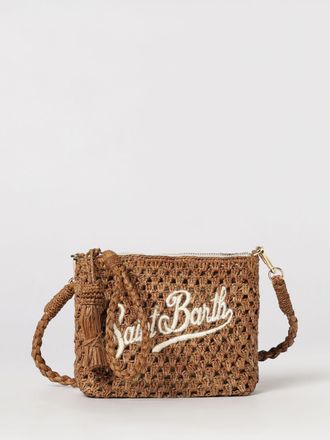 MC2 Saint Barth Pochette in rafia crochet con logo ricamato