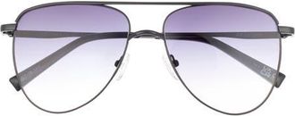 Le Specs The Duke 57mm Aviator Sunglasses in Matte Black at Nordstrom