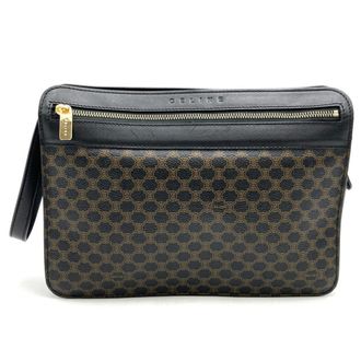 Celine Macadam Black Pvc Clutch Bag (Pre-Owned)