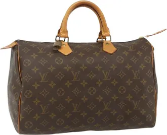 Louis Vuitton Speedy Handbag Monogram Canvas Brown Canvas Handbag (Pre-Owned)
