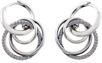 Pandora Encircled Sterling Silver Hoop Earrings