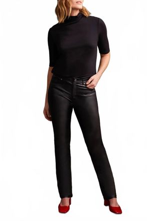 Tribal Fly Front Faux Leather Pocket Pant In Black