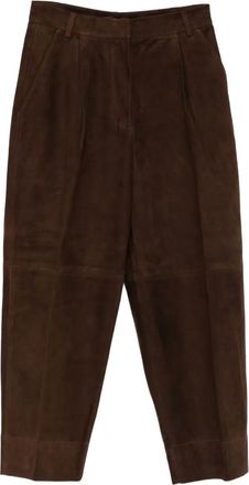 Seventy Pantaloni crop con pieghe - Marrone