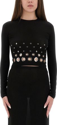 Paco Rabanne Cropped Top With Eyelets-Donna