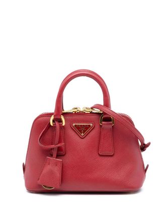 Prada 2000-2013 Mini Saffiano Lux Promenade satchel - Red