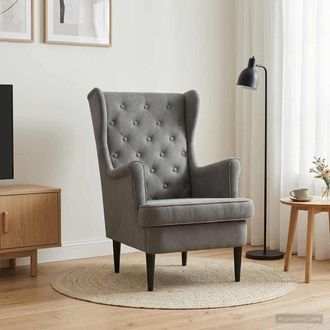 vidaXL Vidaxl Poltrona Grigio Scuro Velluto
