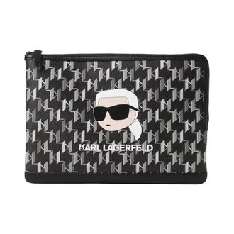 Karl Lagerfeld Clutches, female, Black, Size: ONE SIZE K/Ikonik 2.0 Monogram Pouch