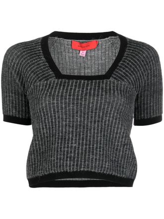 ECKHAUS LATTA Amoretto cropped T-shirt - Grey