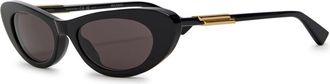 Bottega Veneta Narrow Cat-eye Sunglasses - Black - One Size