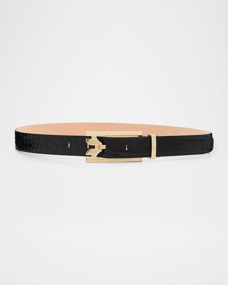 Victoria Beckham Dorian Pin Buckle Leather Belt