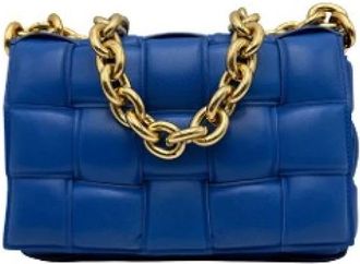 Bottega Veneta Pre-owned Vintage Crossbody Tas - Dames - Vintage Schoudertas - Blauw - ONE Size - Leer - Vintage