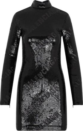 Balenciaga Korte Jurken - Dames - Korte kleedjes - Zwart - XS - Pailletten - Kleedjes