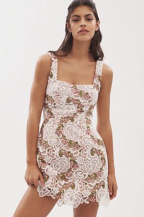 Helsi Belen Sleeveless Square-Neck Floral Lace Fit & Flare Mini Dress
