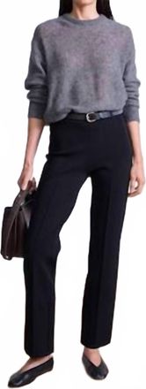 Apiece Apart Straight Pull On Zipper Pants In Black