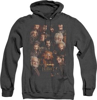 Gildan The Hobbit Dwarves Poster Adult Heather Hoodie / Hooded Sweatshirt