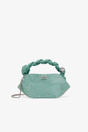 Ganni Blue Green Rhinestone Mini Bou Bag