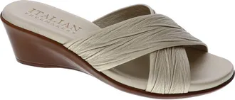Italian Shoemakers Kenny Wedge Slide Sandal in Platinum at Nordstrom Rack, Size 10