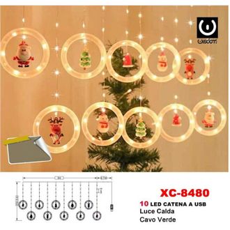 Trade Shop Trade Shop - Tenda Luminosa Natalizia 100 Led Catena A Usb Luce Calda Cavo Verde Xc-8480