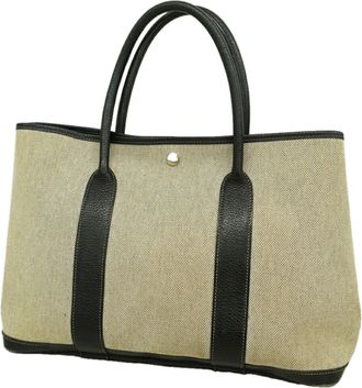 Herm&egrave;s Black Toile H Tote Bag (Pre-Owned)