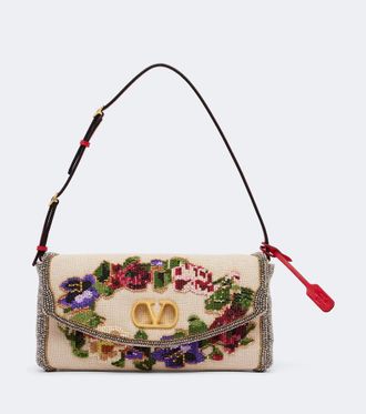 Valentino Garavani Borsa a spalla DeVain Small con perline