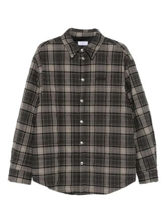 Off-white Spray Arr Check Flan Padded Overshirt