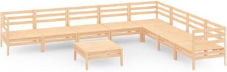 vidaXL Juego De Muebles De Jard&iacute;n 9 Piezas Madera Maciza De Pino Vidaxl