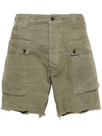 Polo Ralph Lauren Gerafelde cargo shorts met visgraatpatroon - Groen