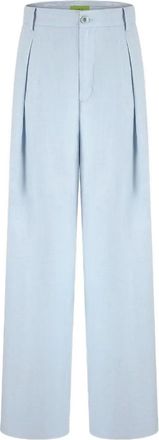 Shanghai Tang Pantaloni dritti in lino - Blu