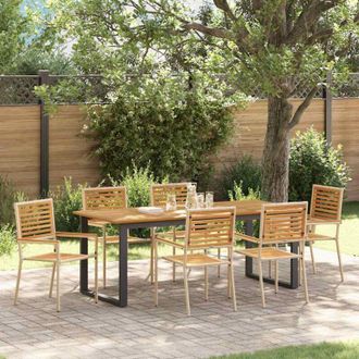 vidaXL Conjunto De Comedor De Jard&iacute;n 7 Pcs Beige Vidaxl