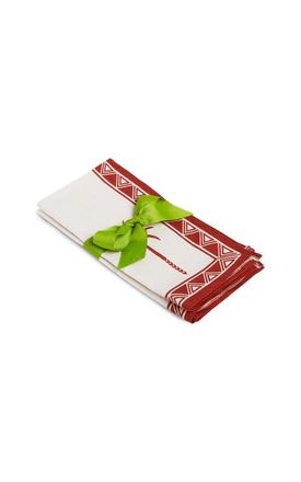 La DoubleJ Large Napkins Set Of 2 in Date Palms Napkin Mattone at Nordstrom