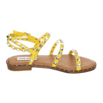 Steve Madden Schoenen, Dames, Geel, 36 EU, Leer, Low Profile Multicolor Leren Sandalen