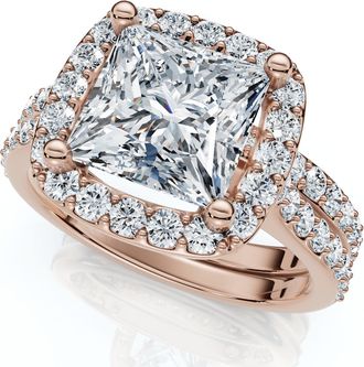 Pompeii3 Certified 2 3/4Ct Princess Cut Diamond Engagement Wedding Ring Set 14k Lab Grown