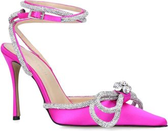 Mach & Mach Fuchsia Double Bow Satin Shoes Size 39.5