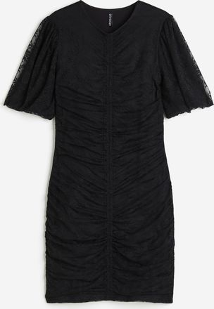 H&M Gerafftes Bodycon-Kleid - Schwarz