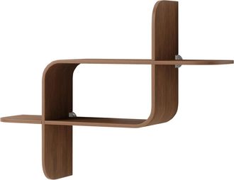 Umbra Montage Schweberegal, Gummibaumholz walnuss