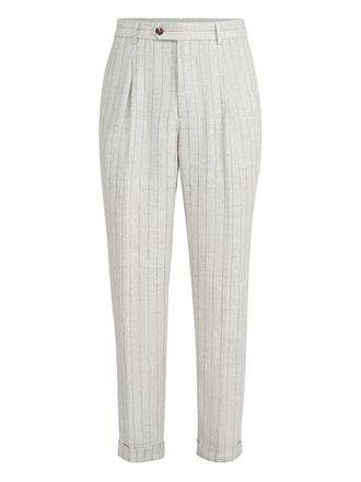 Brunello Cucinelli striped pleated trousers - Grey