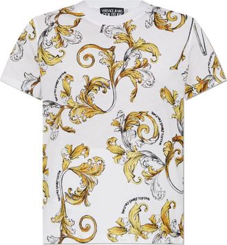 Versace Jeans Couture T-shirt met print Outline Barocco - Dames - T-shirts - Wit - 2XS - Tops
