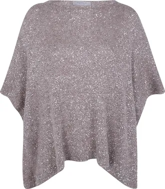 D.exterior D. EXTERIOR Sweater Soft Alpaca Crystals Cape