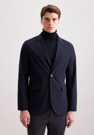 Seidensticker Jackett SEIDENSTICKER, Herren, Gr. M, dunkelblau, 100% Polyester, unifarben, regular fit, Sakkos Jackett, 1/1 Uni