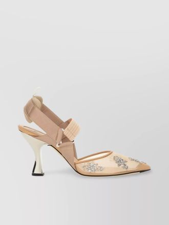 Fendi hummingbird lite mesh embellished pumps