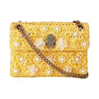 Kurt Geiger Raffia Mini Kensington - female - Kurt Geiger - Cross Body Bags - Yellow - ONE SIZE - Bags