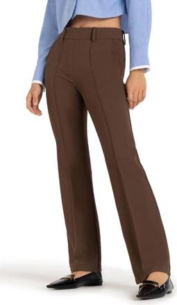 Cambio Francoise Pull On Flare Pants In Taupe Choco