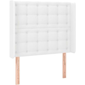 vidaXL Cabecero Con Led Cuero Sint&eacute;tico Blanco 93x16x118/128 Cm Vidaxl