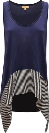 Fay Npwb 4325820 Canotta Wo Sleeveless - Dames - T-shirts - Blauw - S - Tweed - Tops