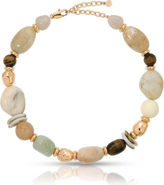 Ettika Serene Stone Necklace in Beige at Nordstrom