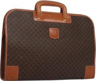 Celine Macadam Briefcase Canvas And Leather Brown Canvas Bag (Pre-Owned)