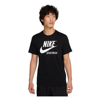 Nike Sportswear Crew Archive Logo T-Shirt Black White BV0627-010