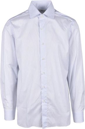 LUIGI BORRELLI NAPOLI Overhemden, Heren, Wit, L, Katoen, Overhemd