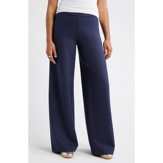 Caslon High Waist Wide Leg Ponte Pants in Navy Eclipse at Nordstrom Rack, Size Xx-Large