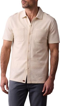 The Normal Brand Getaway Short Sleeve Knit Button-Up Shirt in Stone at Nordstrom, Size Xx-Large